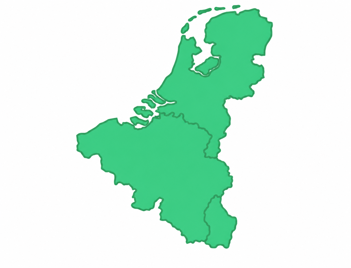 Carte du Benelux — Belgique, Pays-Bas, Luxembourg